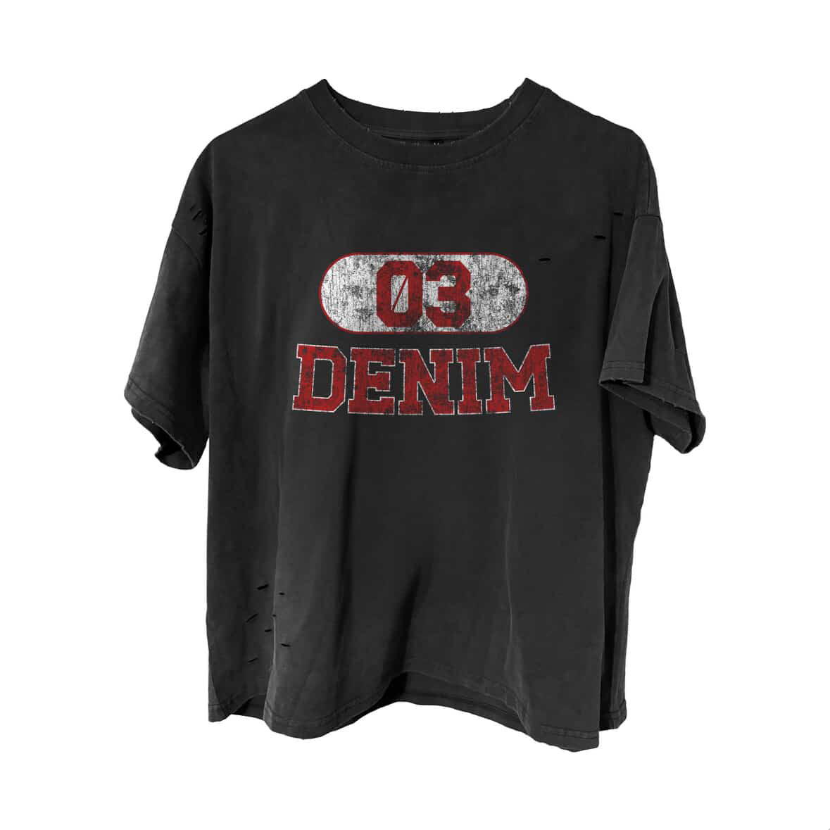 Denim Destroyed Tee